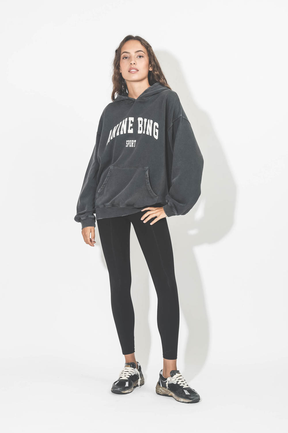 Anine Bing Harvey Sweatshirt – Dark Washed Black