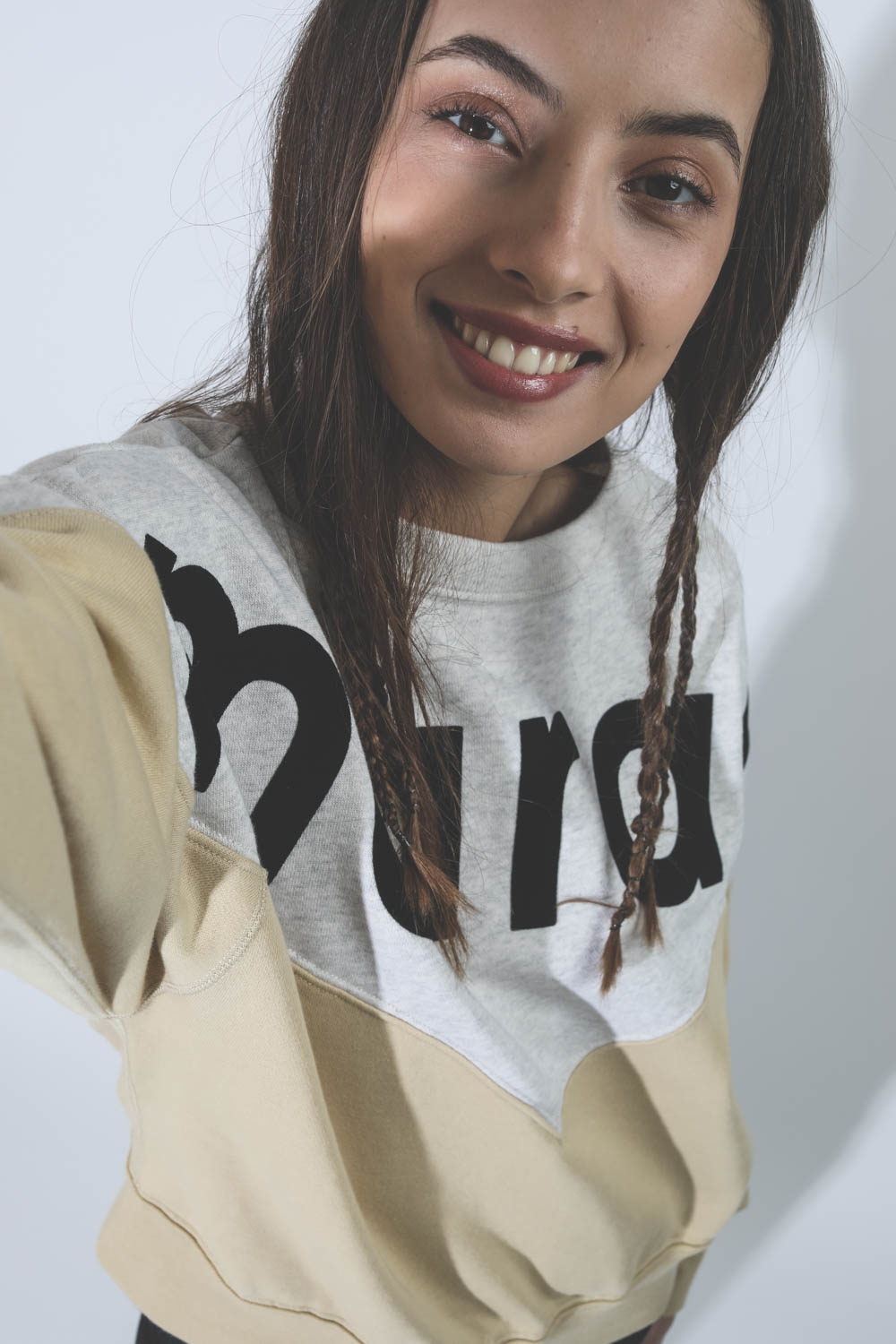 Sweatshirt Houston jaune logo noir Isabel Marant Etoile