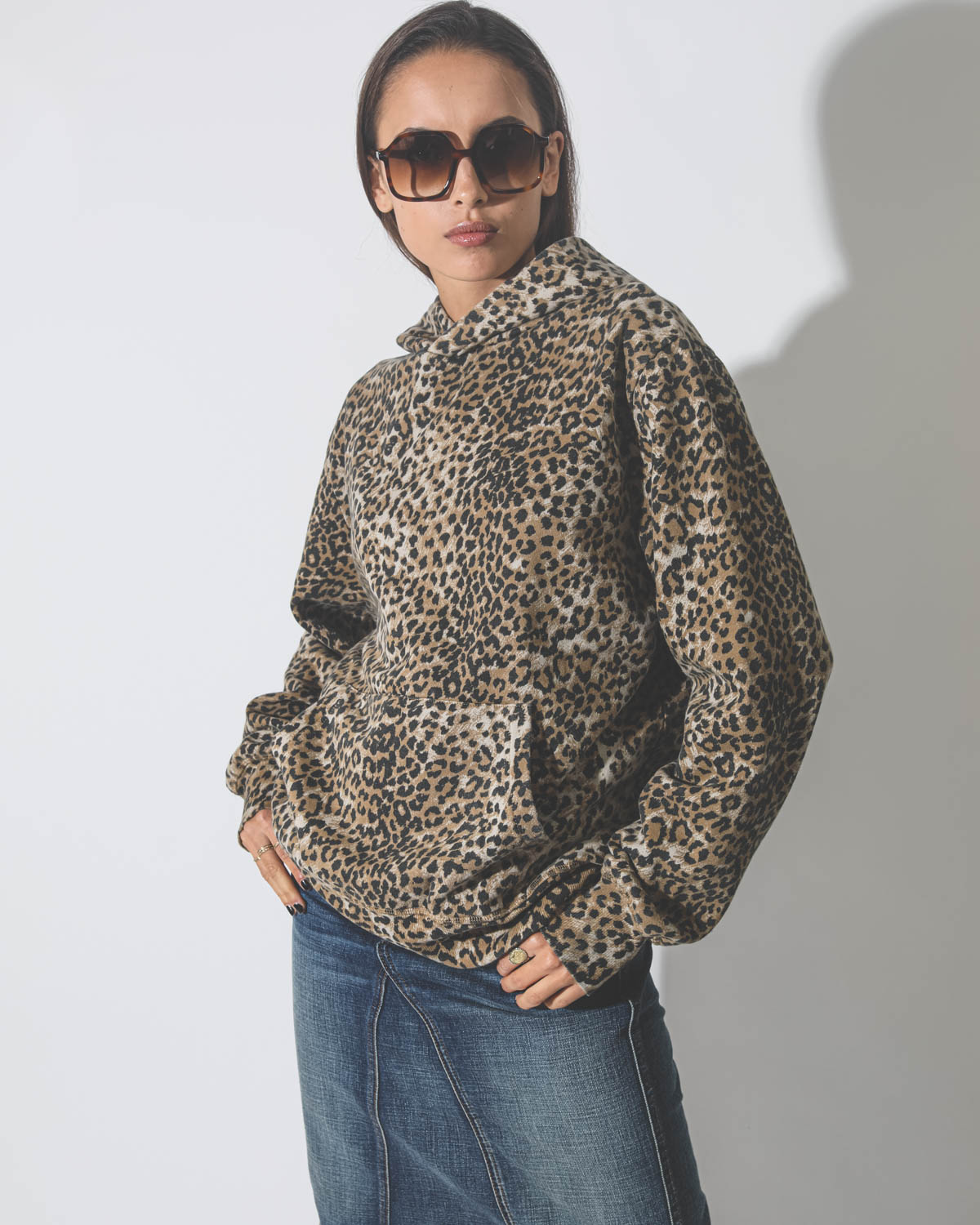 Ragdoll LA Oversized Hoodie Brown leopard  