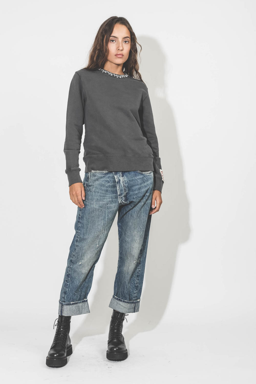 Sweatshirt Golden Goose Femme Anthracite 60318