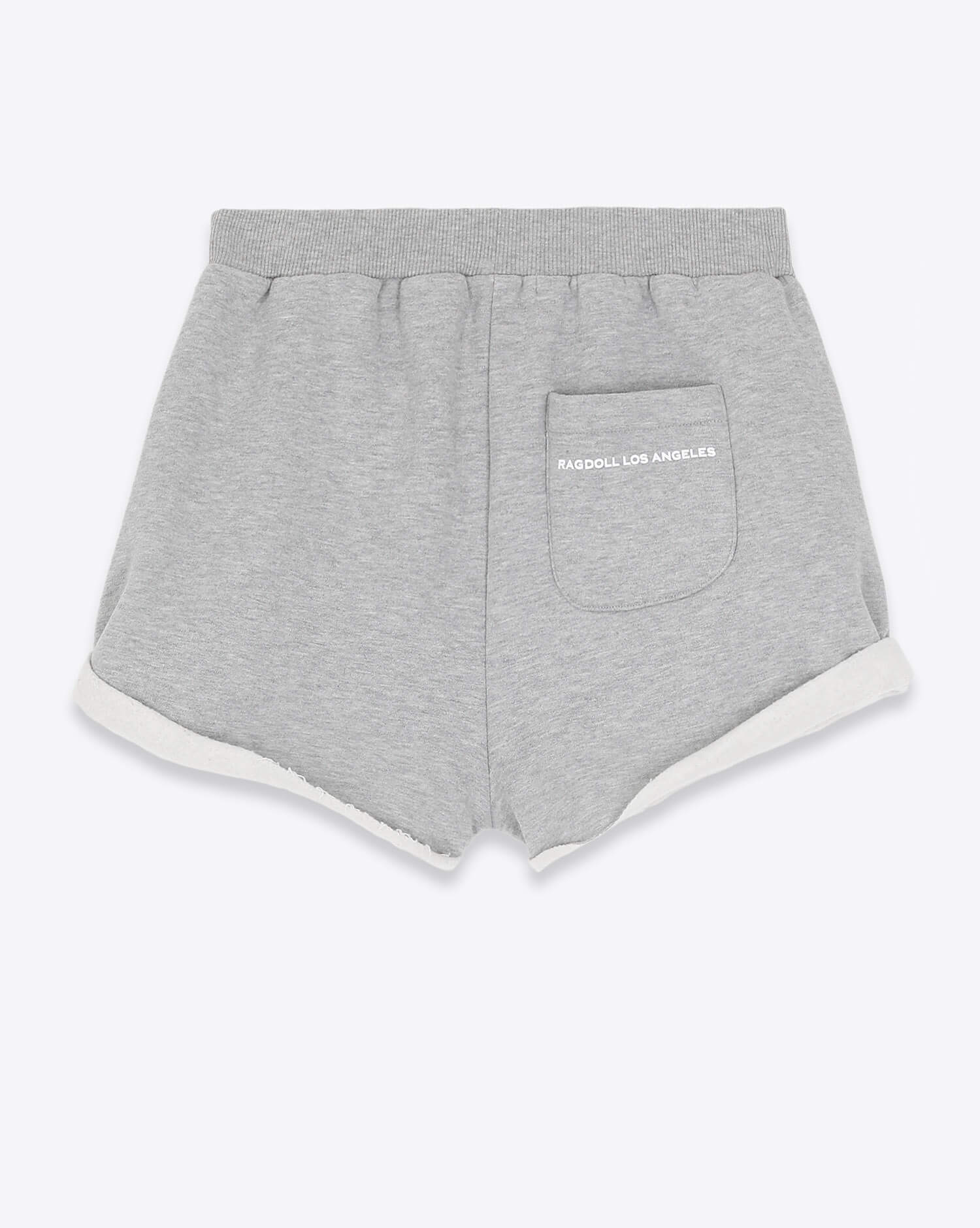 Short en sweat-shirt court gris chiné Ragdoll LA. Dos.