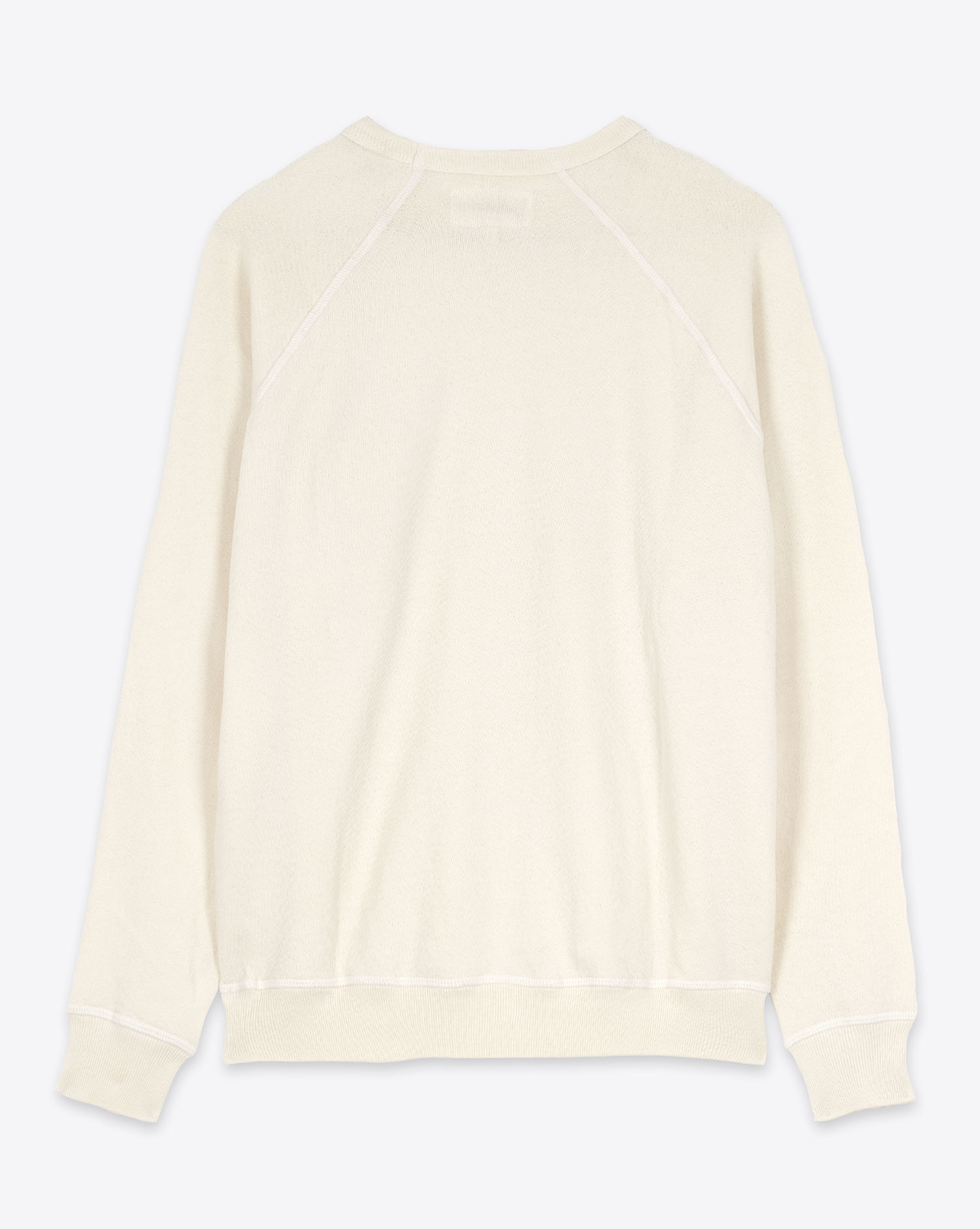 Produit Sweatshirt manches longues College The Great en coton écru. Vue dos. 