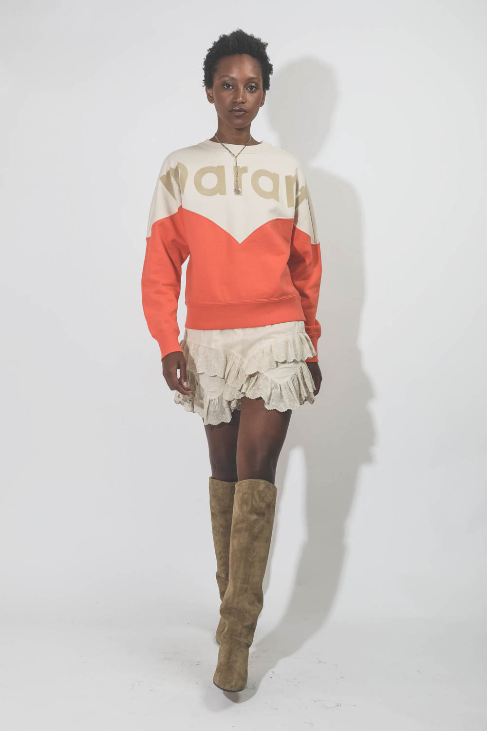 Sweatshirt femme Houston orange Isabel Marant Etoile. 