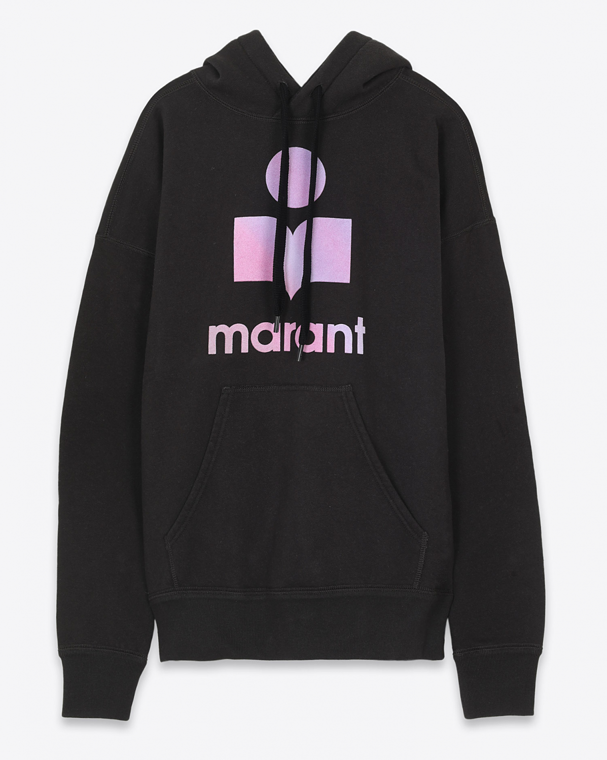 Sweatshirt à capuche logo Mansel faded black pink Isabel Marant Etoile.