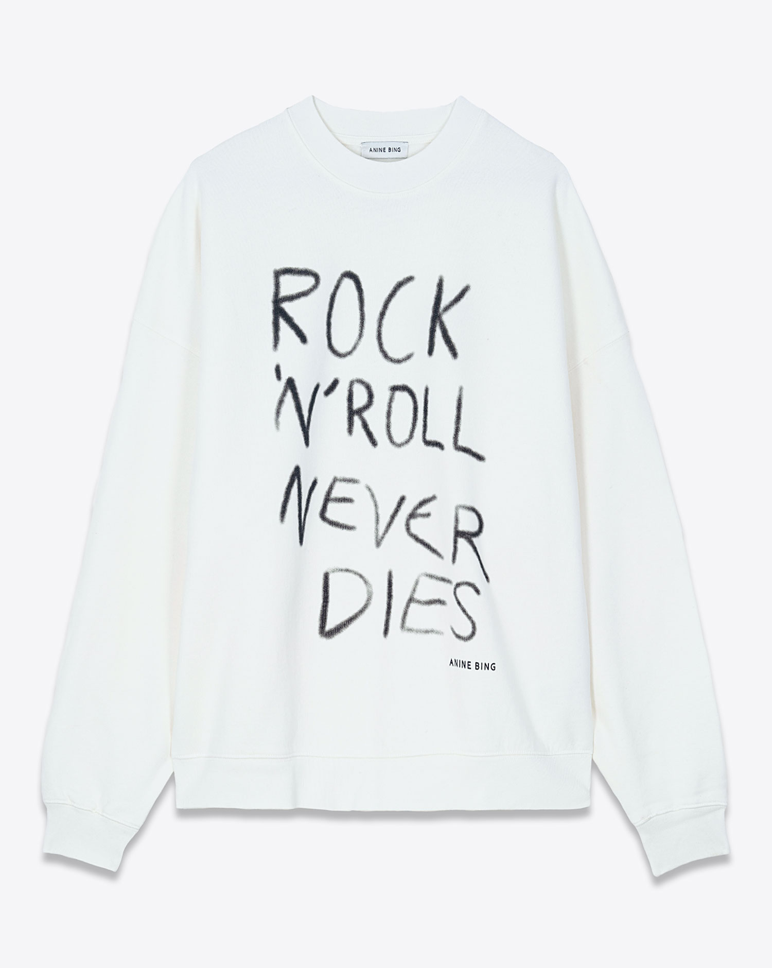 Anine Bing Sweatshirt Miles Rock N Roll Ivoire