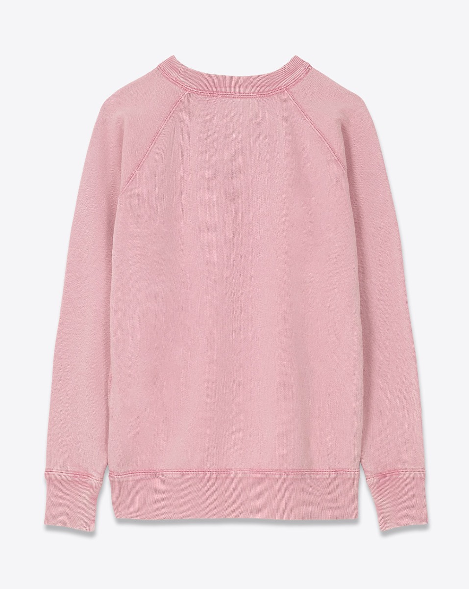 Sweatshirt Millyny Isabel Marant Étoile en coton rose logo Marant en velours bordeaux. Vue de dos.