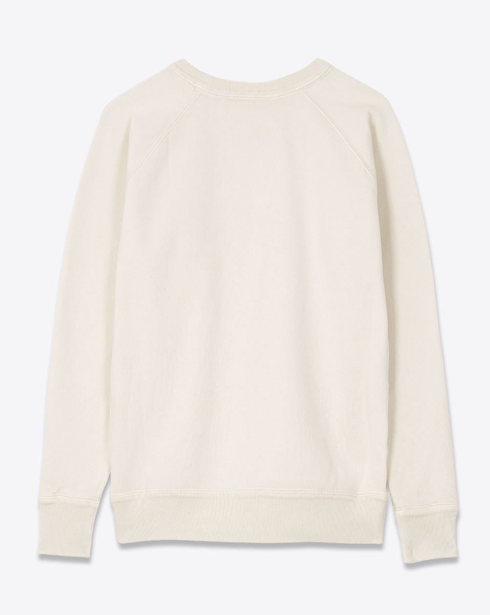 Sweatshirt Millyny Isabel Marant Étoile en coton écru, bouche rouge Marant brodée sur la poitrine. Vue de dos.