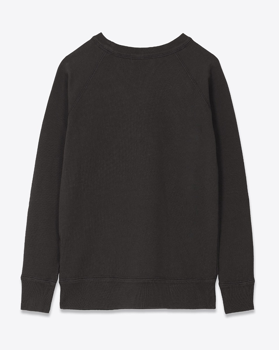 Sweatshirt Millyny Isabel Marant Étoile en coton noir délavé, logo Marant en velours noir. Vue de dos.