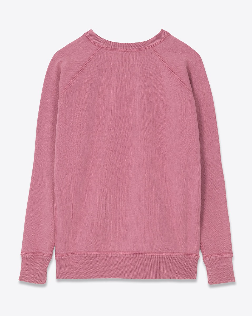 Sweatshirt Millyny Isabel Marant en coton rose bouche rouge brodée sur la poitrine. Vue de dos.