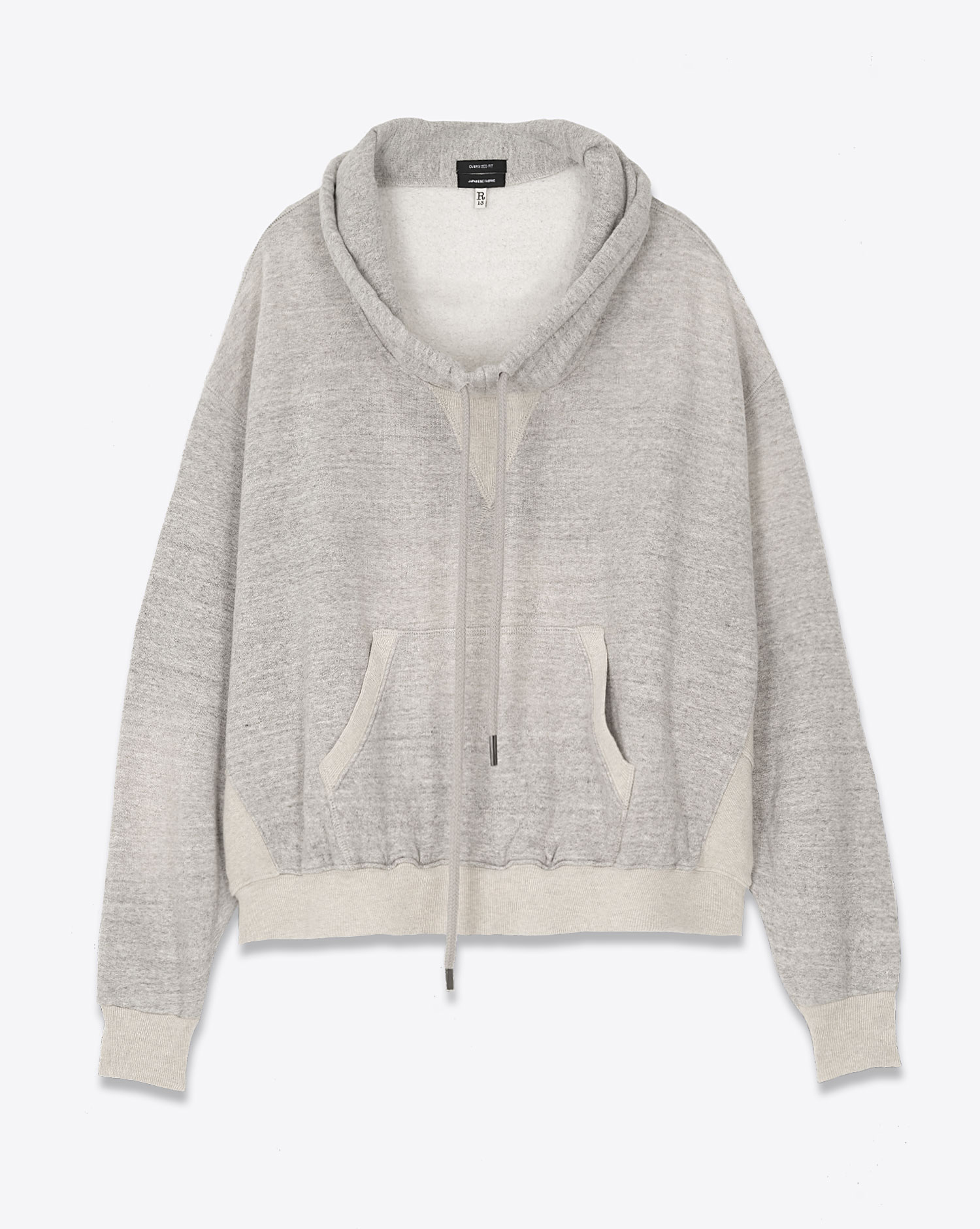 Sweatshirt manches longues R13 gris. Vue face. 