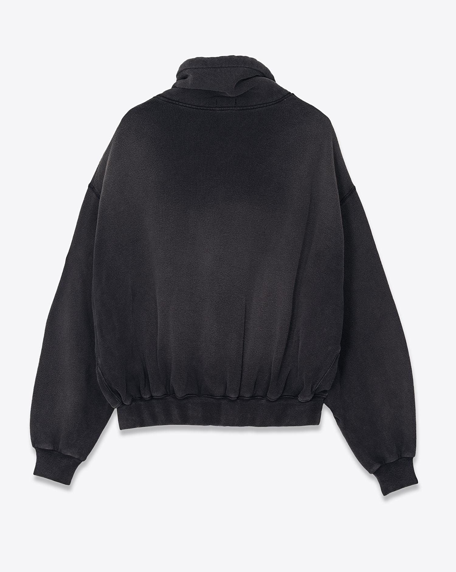 Sweat-shirt oversize poche Kangourou col loose avec cordon marine délavé Popover R13. Vue dos. 