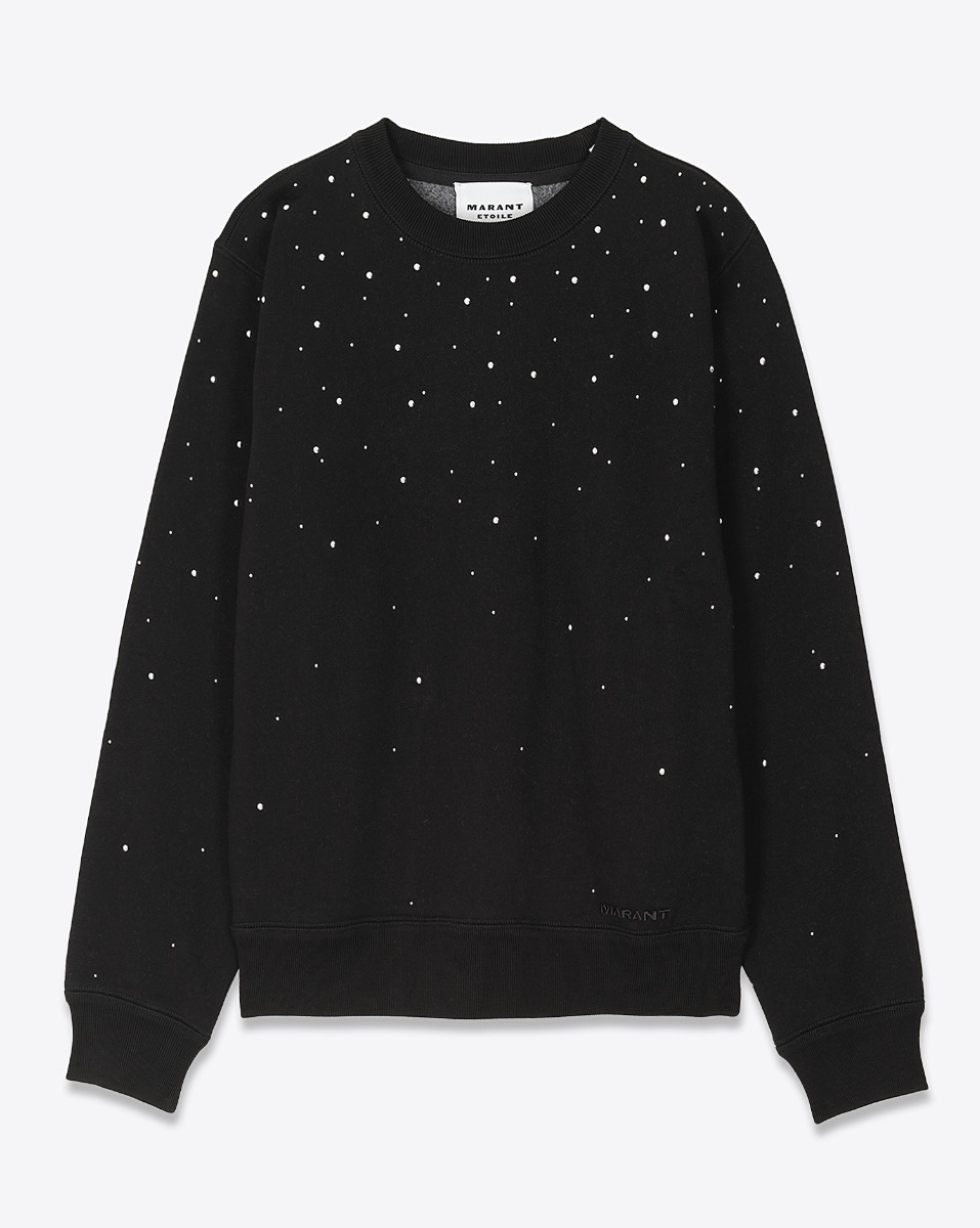 Produit Sweat-shirt Riseda Isabel Marant Étoile en coton mélangé avec des clous argentés. Vue de face.