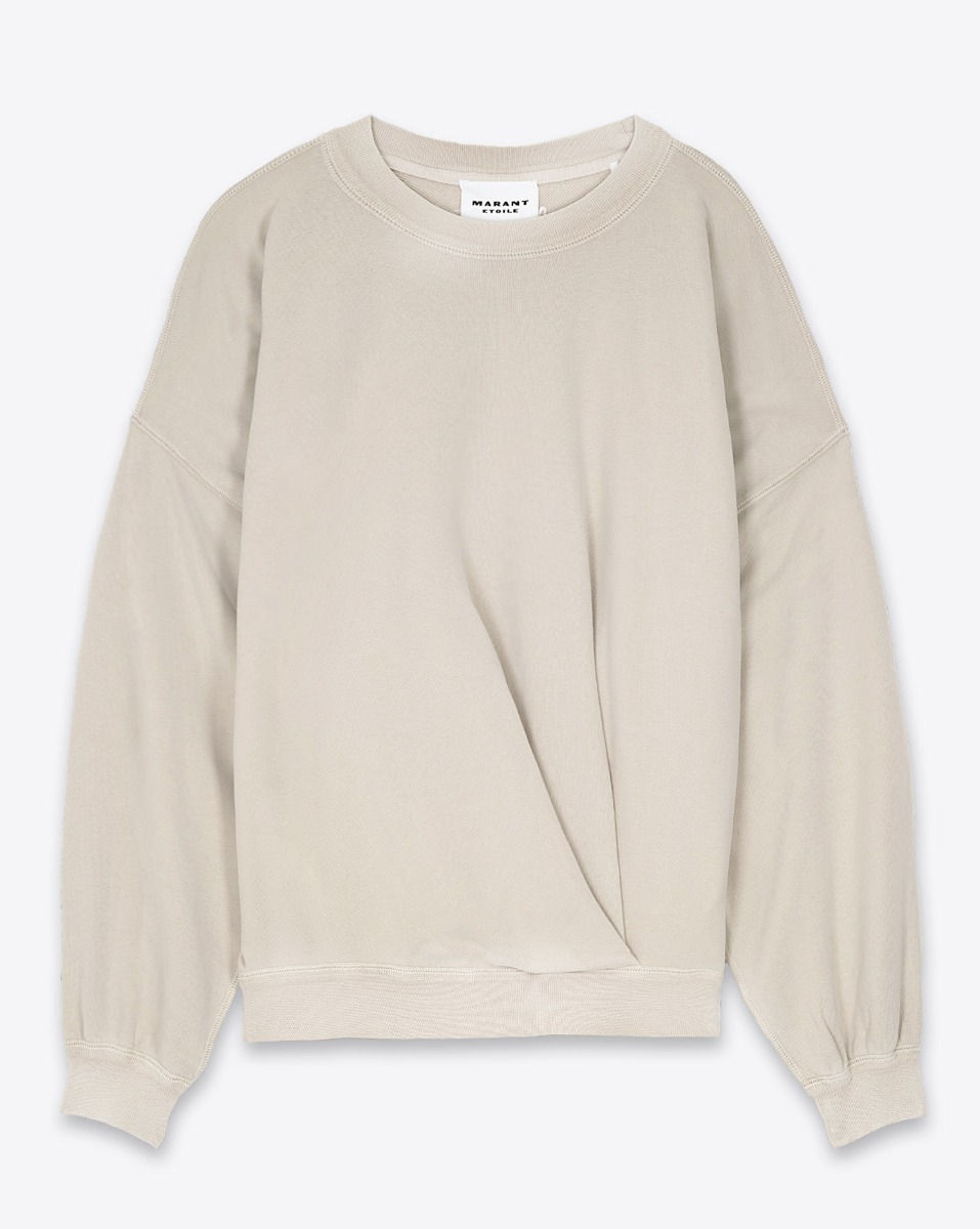 Sweatshirt Sauria Isabel Marant Etoile en coton beige. Vue de face. 