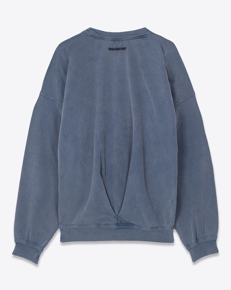 Sweatshirt Sauria Isabel Marant Étoile en coton bleu indigo. Vue de dos.