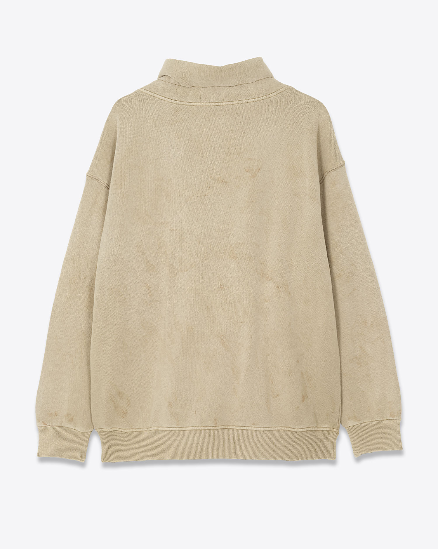 Veste sweatshirt oversized double zip beige Paperbag R13. Vue dos. 