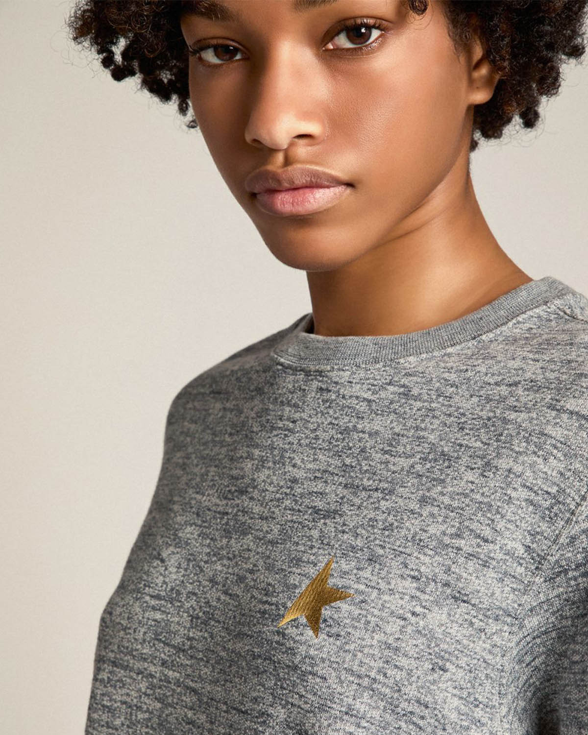 Grey melange sweatshirt deals