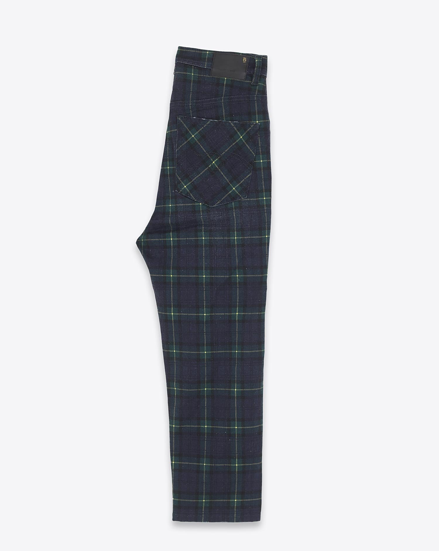 Pantalon R13 Denim Tailored Drop - Printed Tartan 