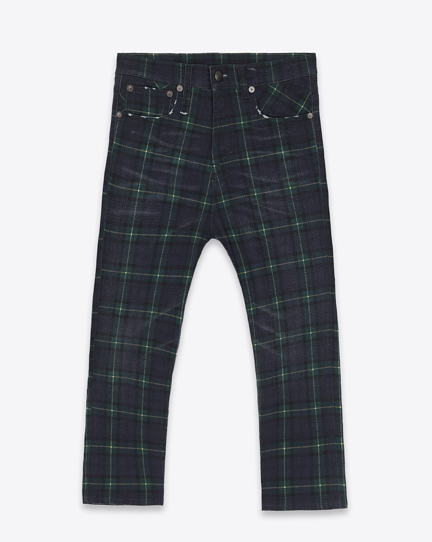 Pantalon R13 Denim Tailored Drop - Printed Tartan 