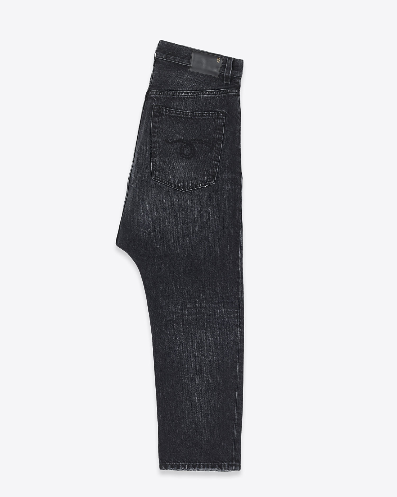 Jeans Tailored Drop R13 Denim en denim noir.  
