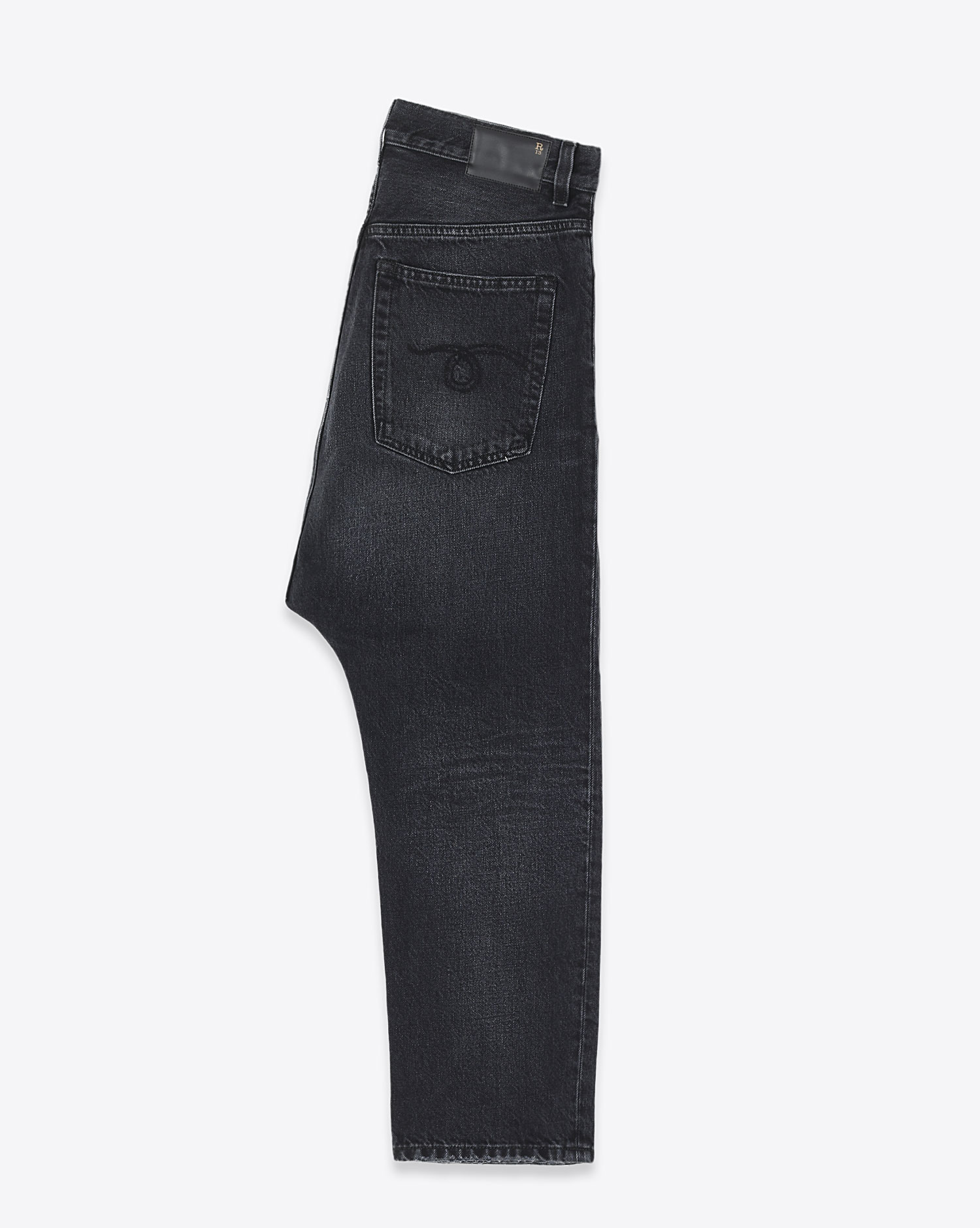 Jeans Tailored Drop R13 Denim en denim noir.  
