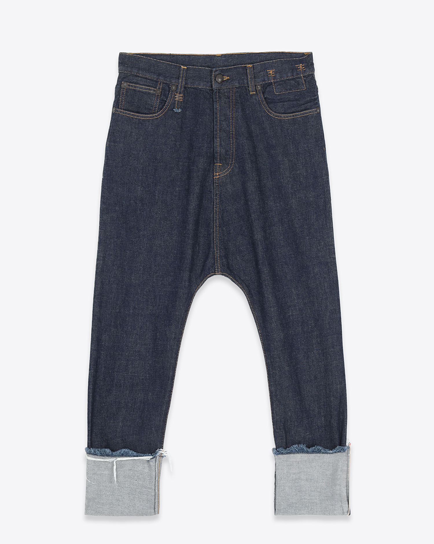 Jeans Tailored Drop R13 Denim en denim indigo.