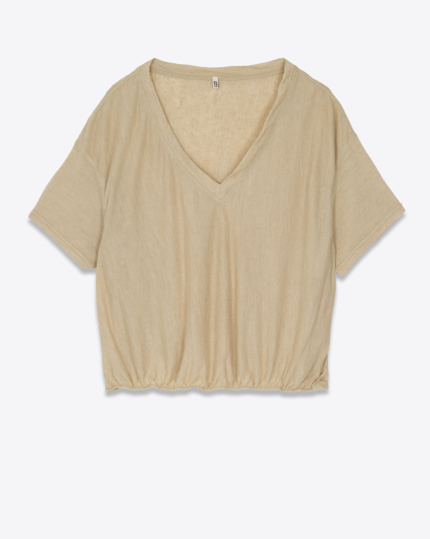 R13 Tee-Shirt Balloon Col V Beige