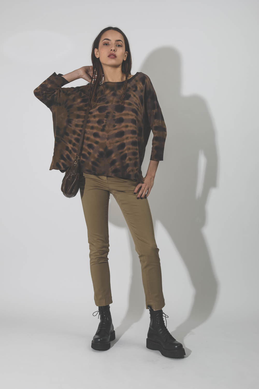 Tee-shirt Cocoon tie and dye Rainbow Earthy Raquel Allegra