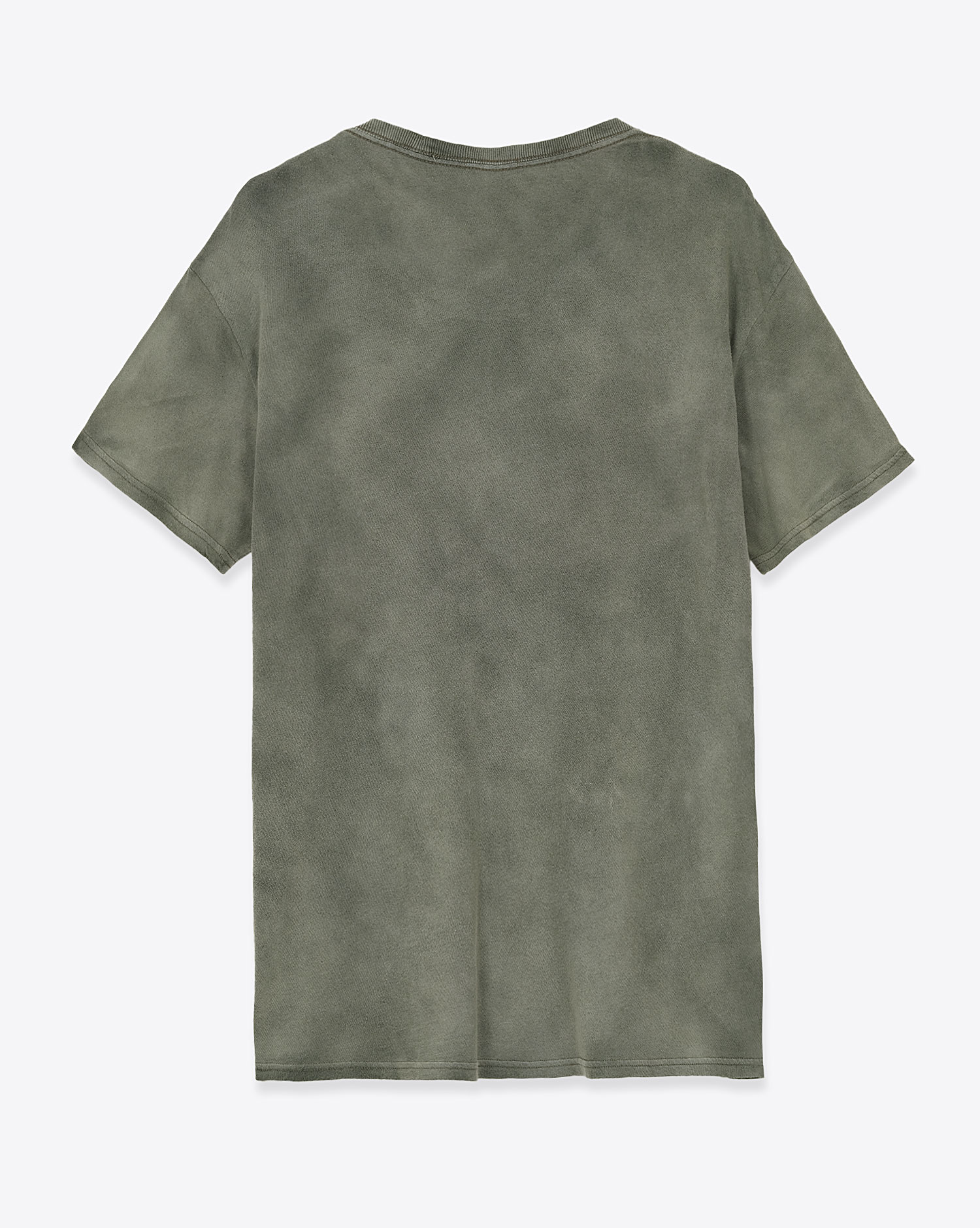 Produit Tee-shirt manches courtes sérigraphie noire devant "C'est la fucking vie" en coton et cachemire kaki R13. Dos.