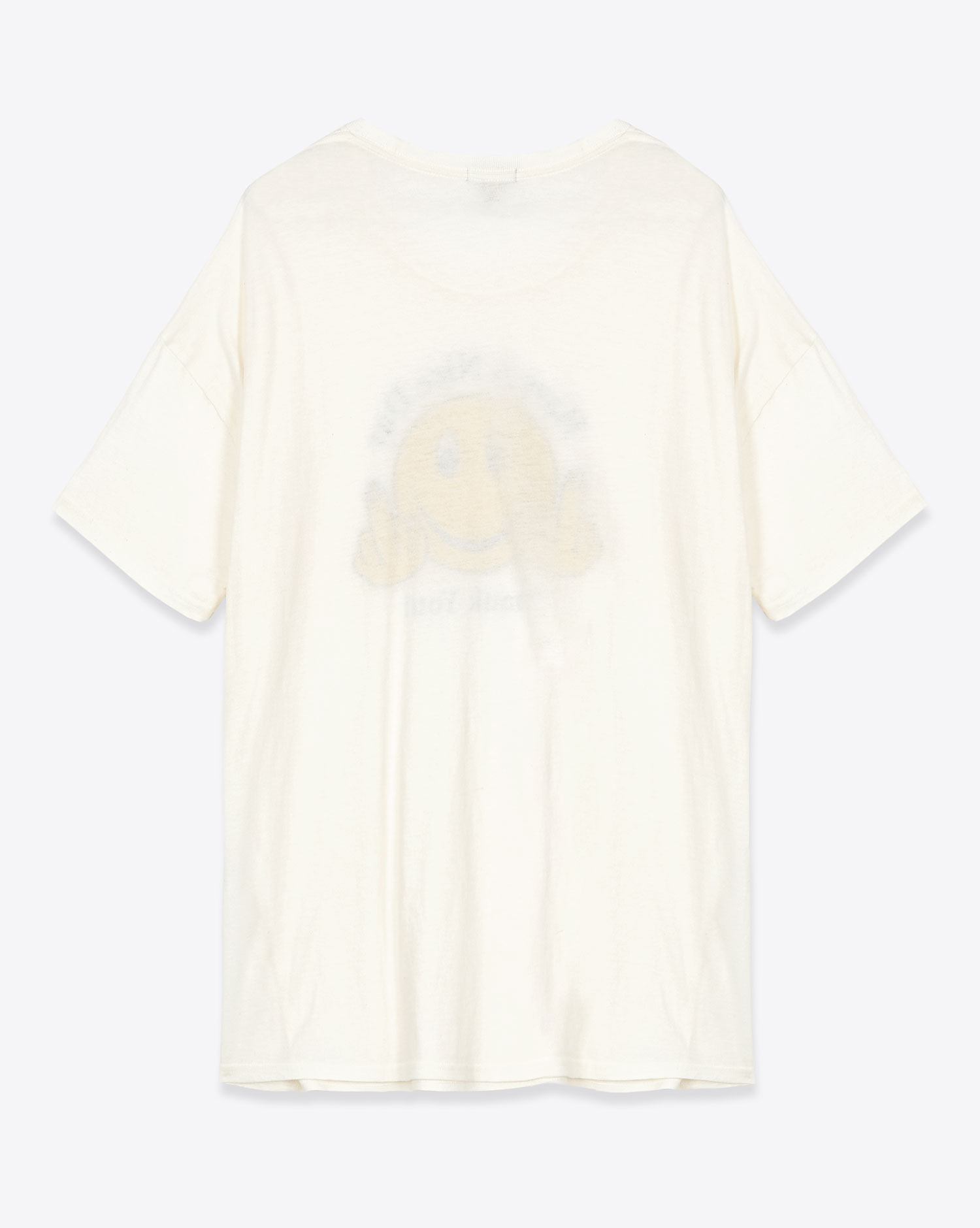 Tee-shirt manches courtes Have A Nice Day R13 en coton et cachemire écru