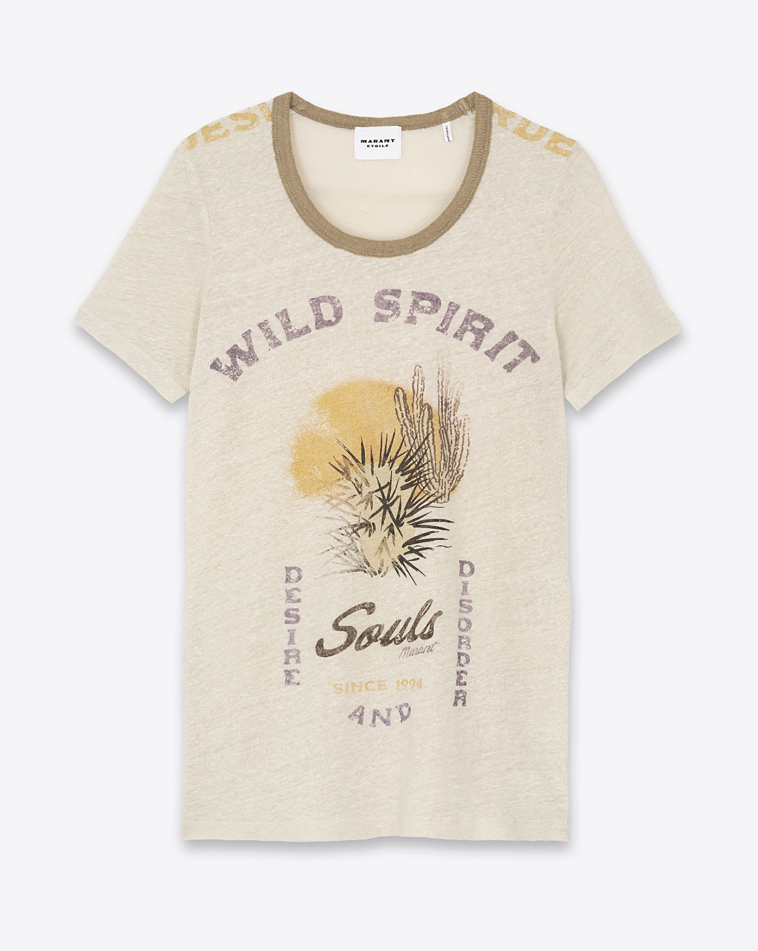 Produit Tee-shirt manches courte imprimé  Kiliann Isabel Marant Etoile écru. Vue face. 