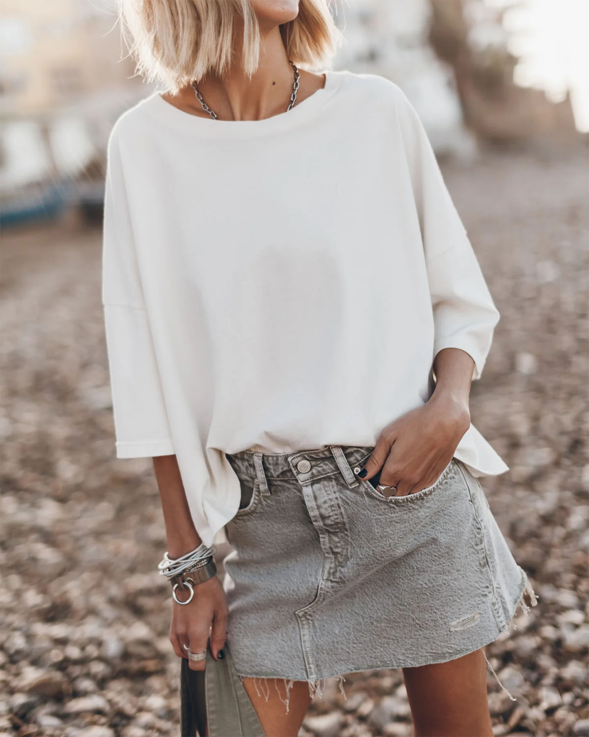 Produit Mikuta Tee-Shirt Coton Large Blanc