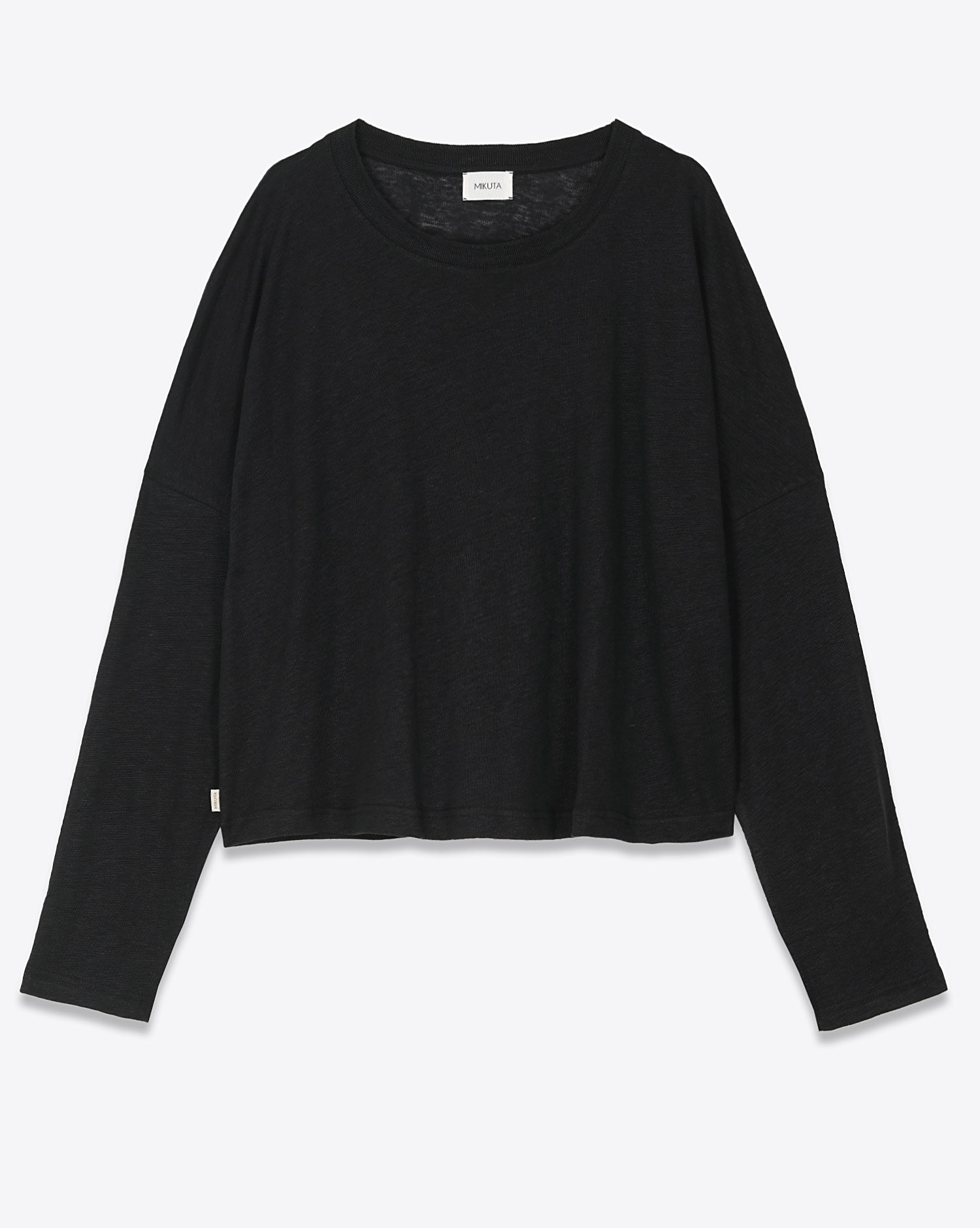 Produit Tee-shirt Oversized Mikuta en lin noir. 