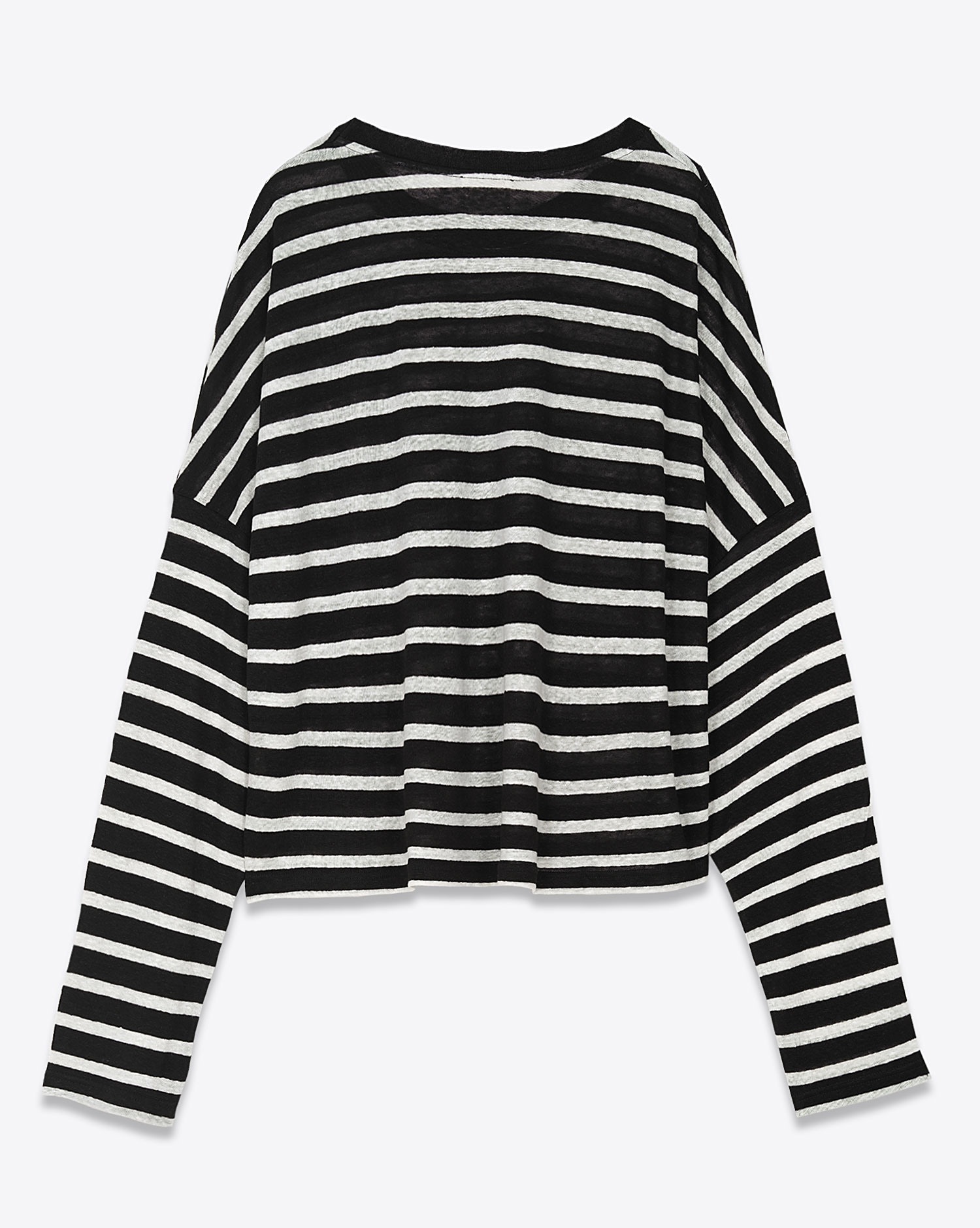 Tee-shirt manches longues Oversized Mikuta en lin ) rayures. Vue dos