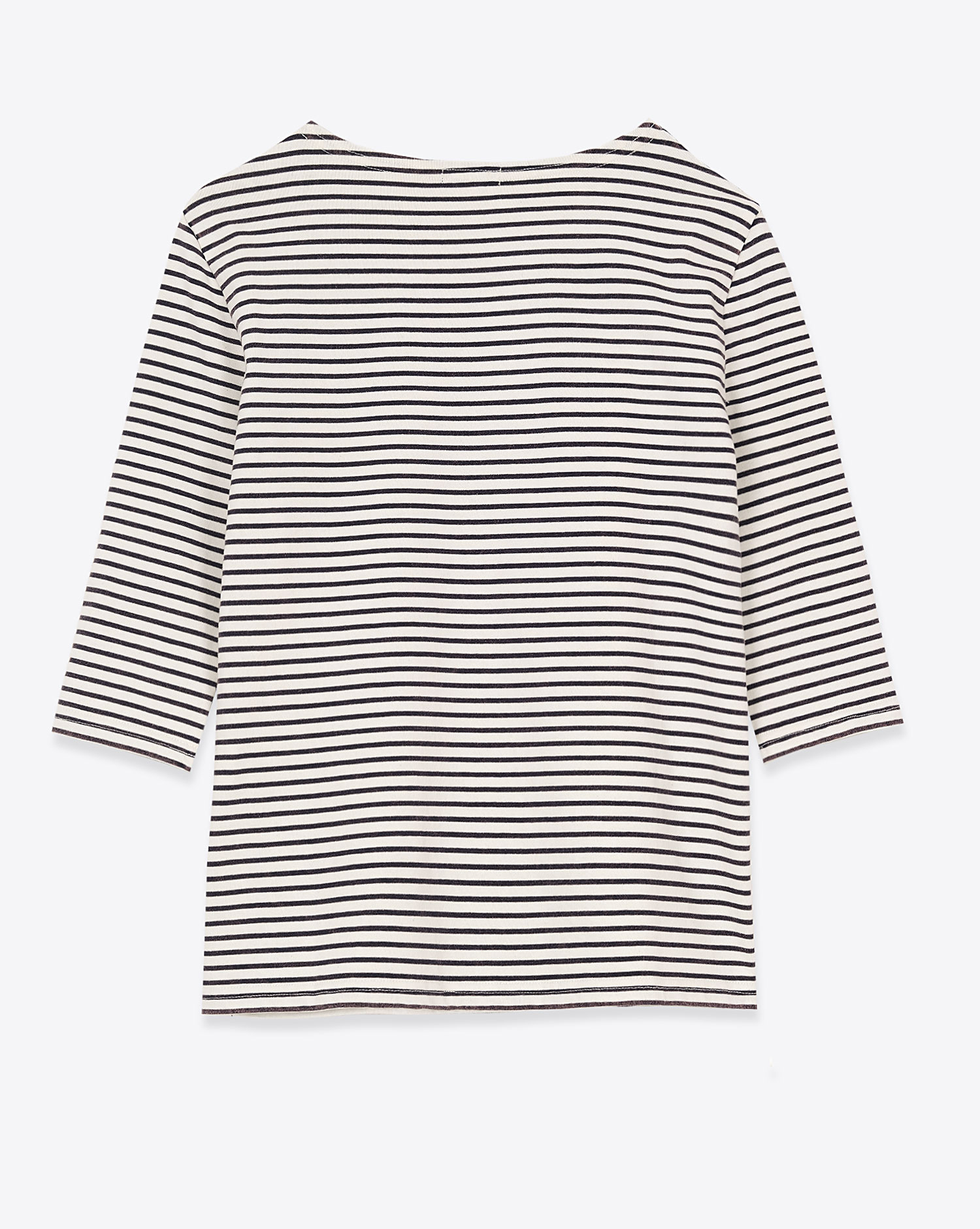Tee-shirt marinière manches longues Elbow R13 en coton rayé. Vue dos. 
