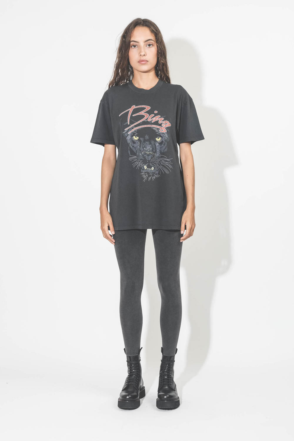 Anine Bing Tee-Shirt Walker Panther vue face 