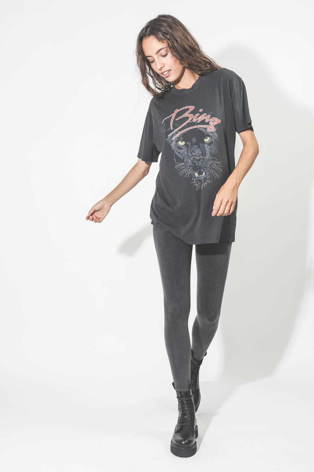 Tee-Shirt Walker Panther Anine Bing noir 