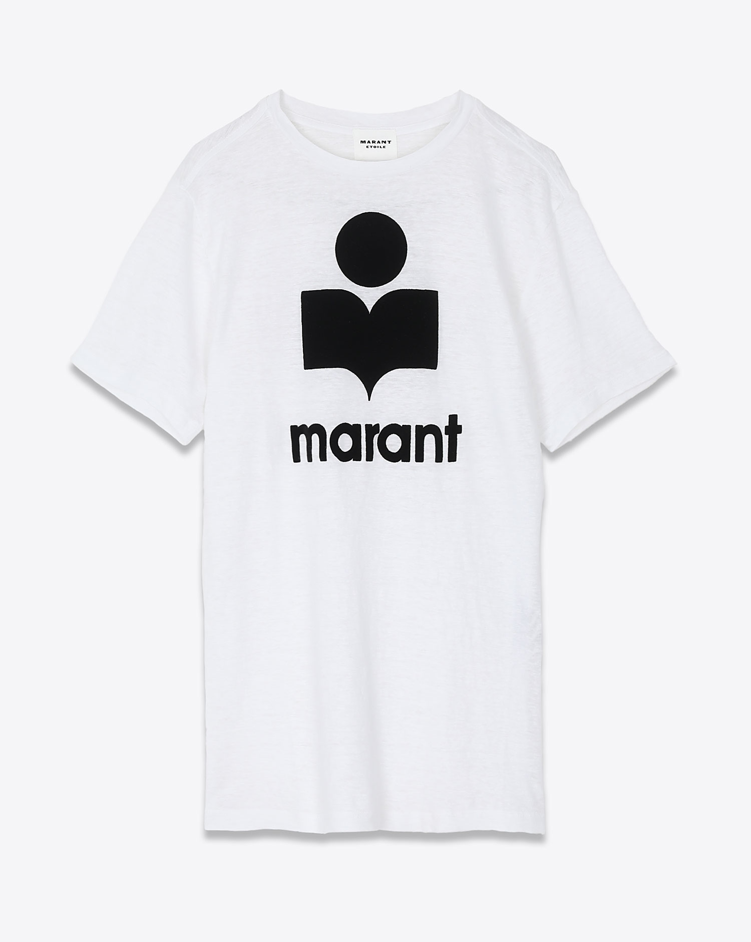 Isabel Marant Etoile Tee-Shirt Zewel Logo Blanc Velours Noir 