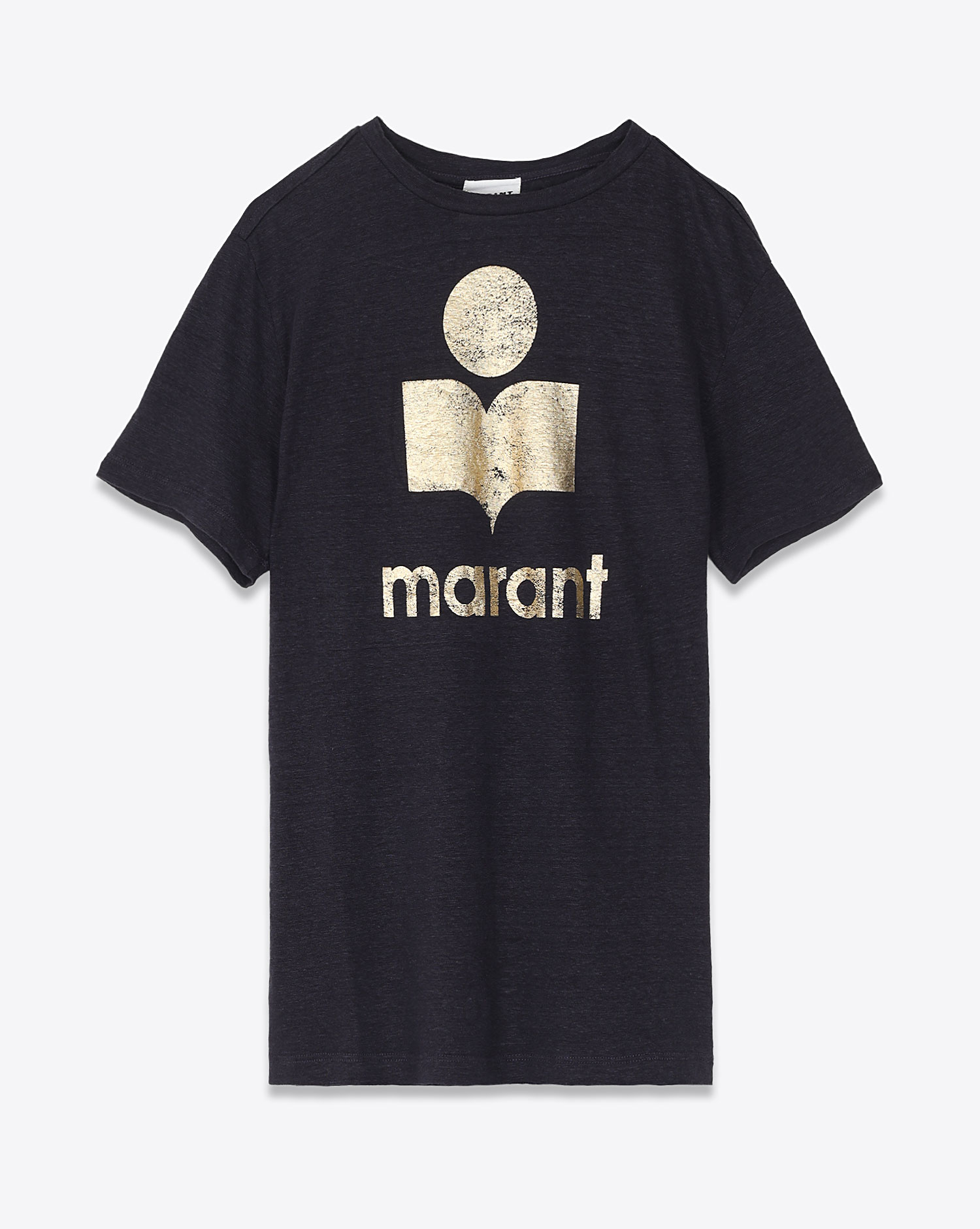 Isabel Marant Etoile Tee-Shirt Zewel Logo Bleu Or 