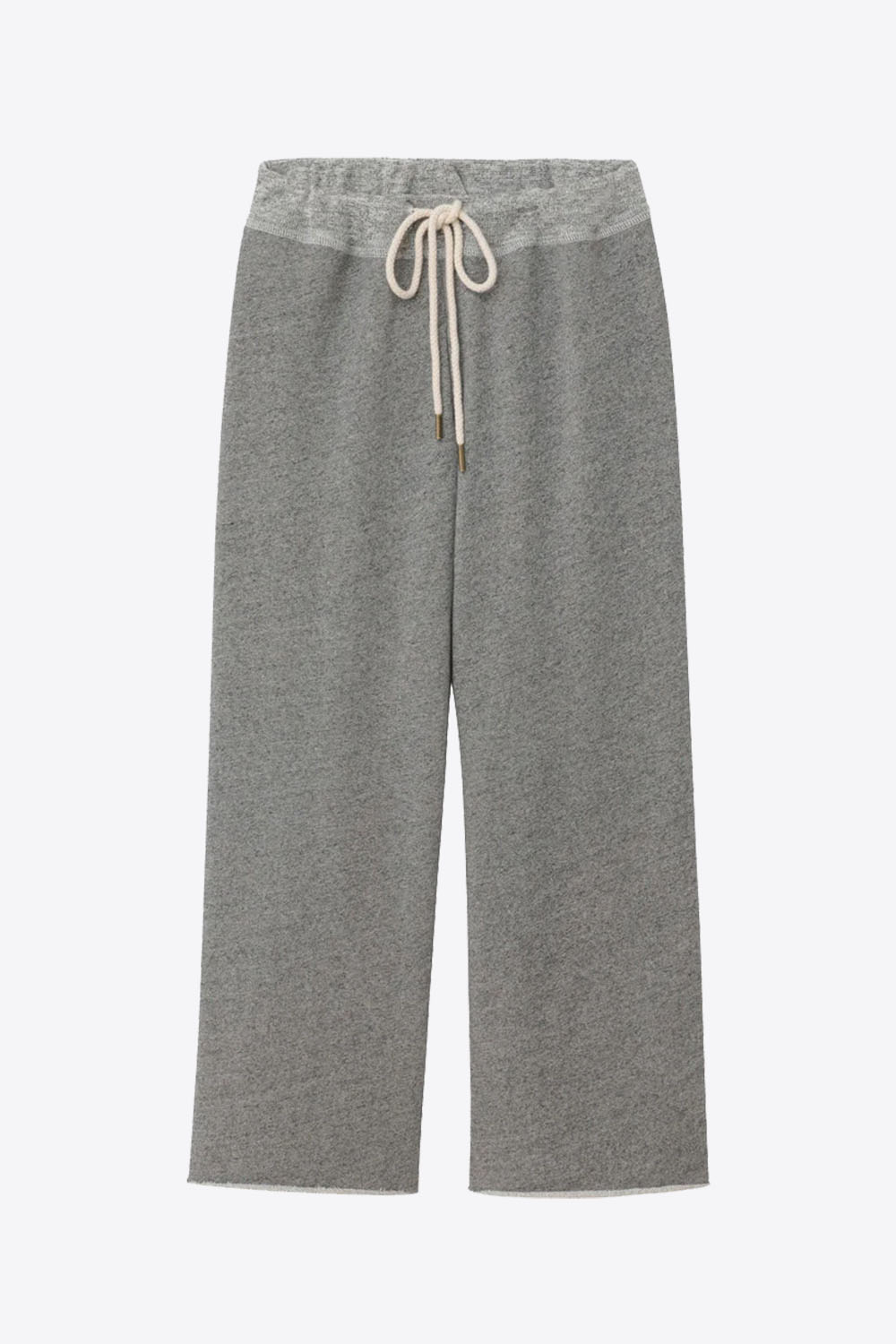 Produit Pantalon jogging Wide Leg The Great en coton gris. Vue face. 
