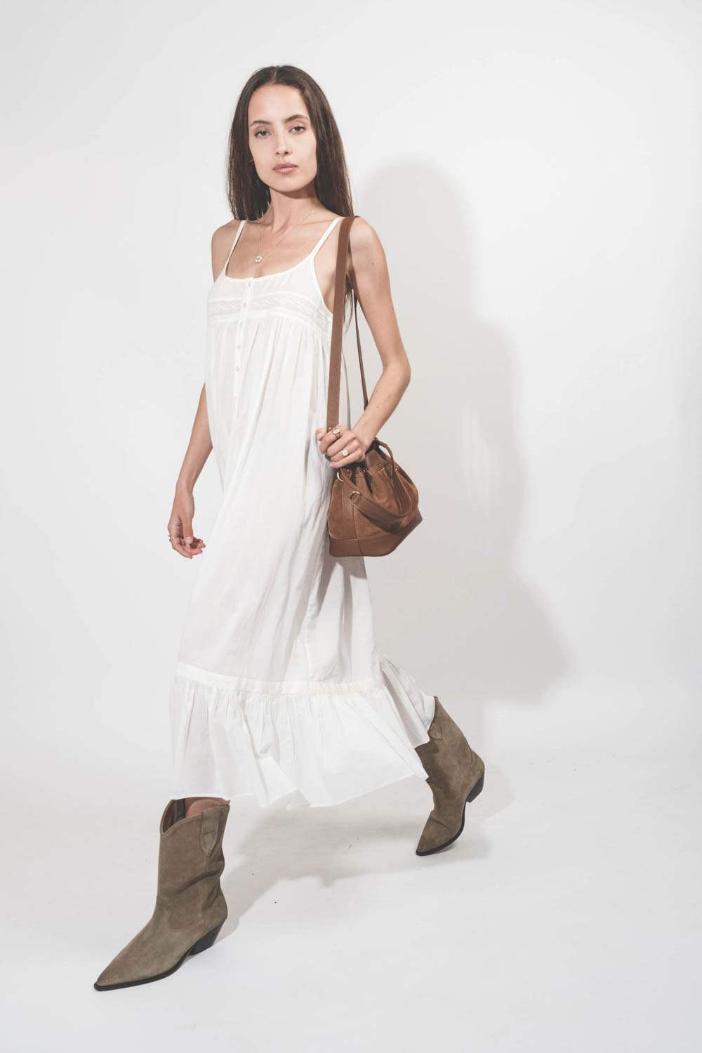 The Great Robe Eyelet Ruffle Blanc