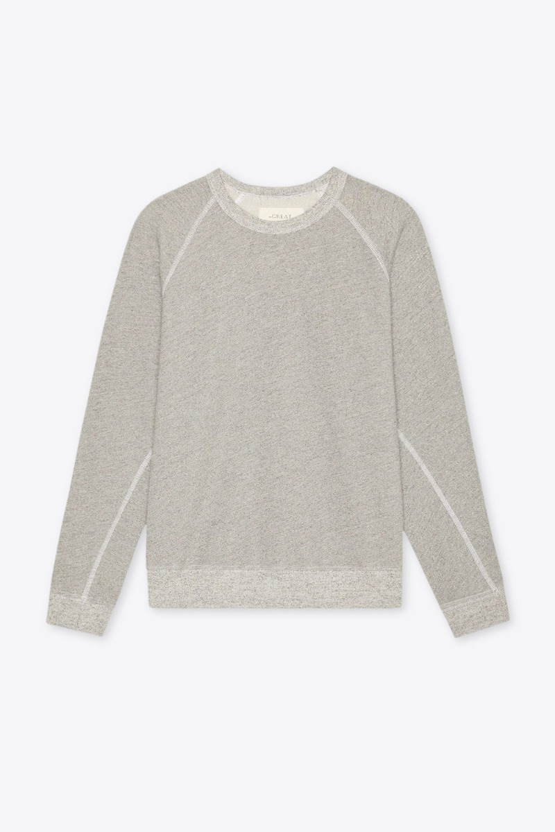 Sweat-shirt Rookie The Great en molleton fran&ccedil;ais gris chin&eacute;, vu de face.