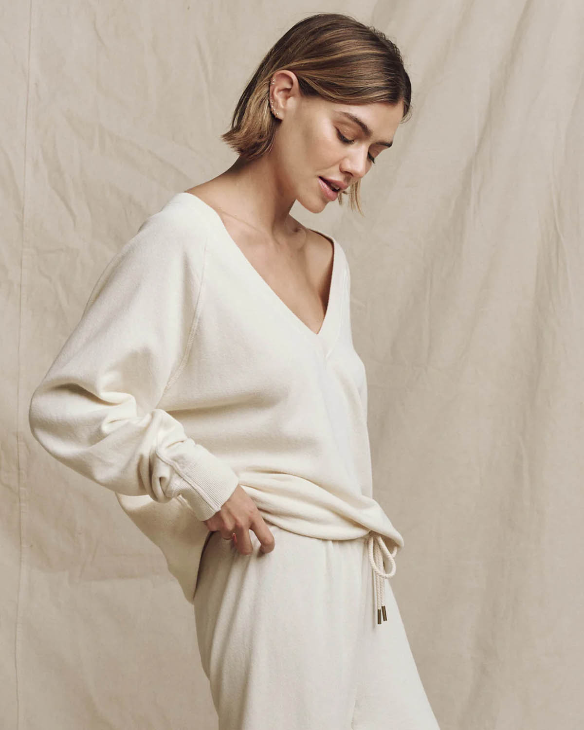 Sweatshirt Neck The Great  Blanc Délavé. 