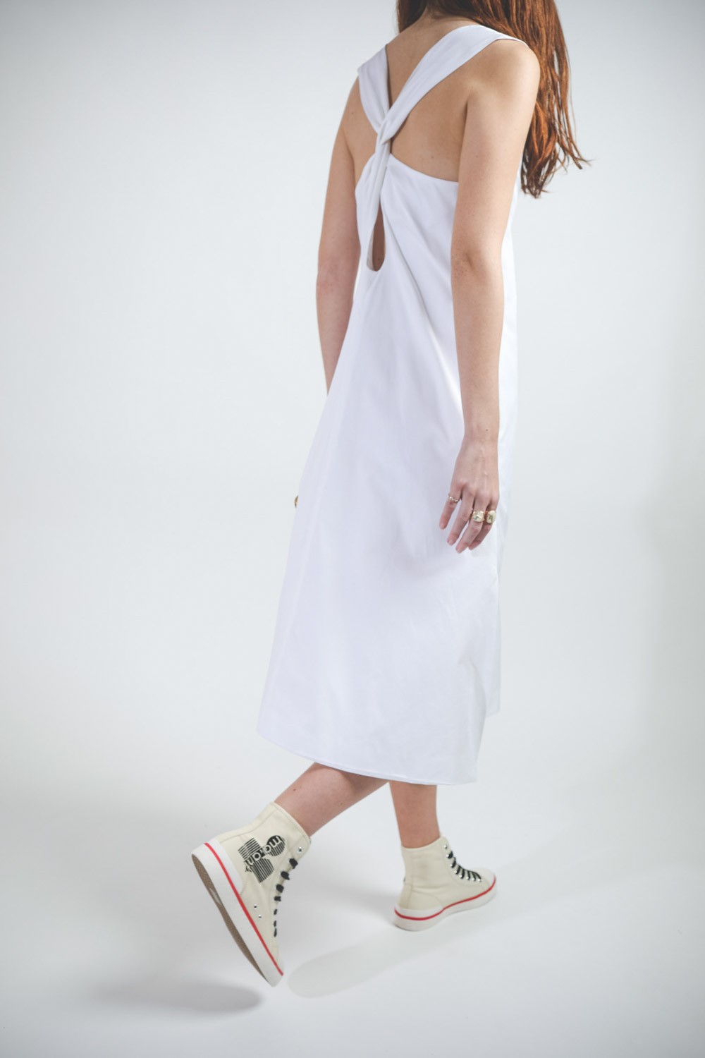 Image du produit Tom Wood Knot Dress - Optic White   - porté