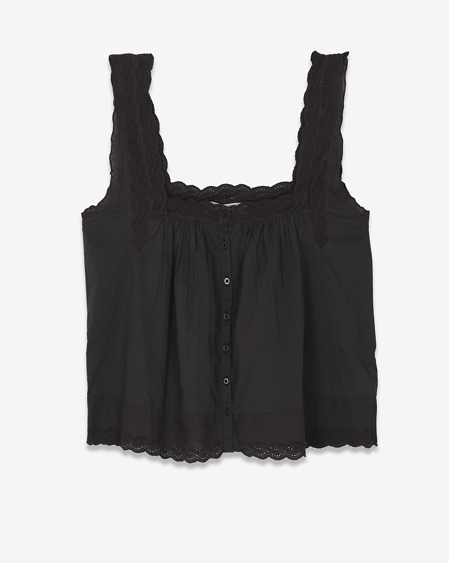Faded Film Eyelet Top, Black main image 0