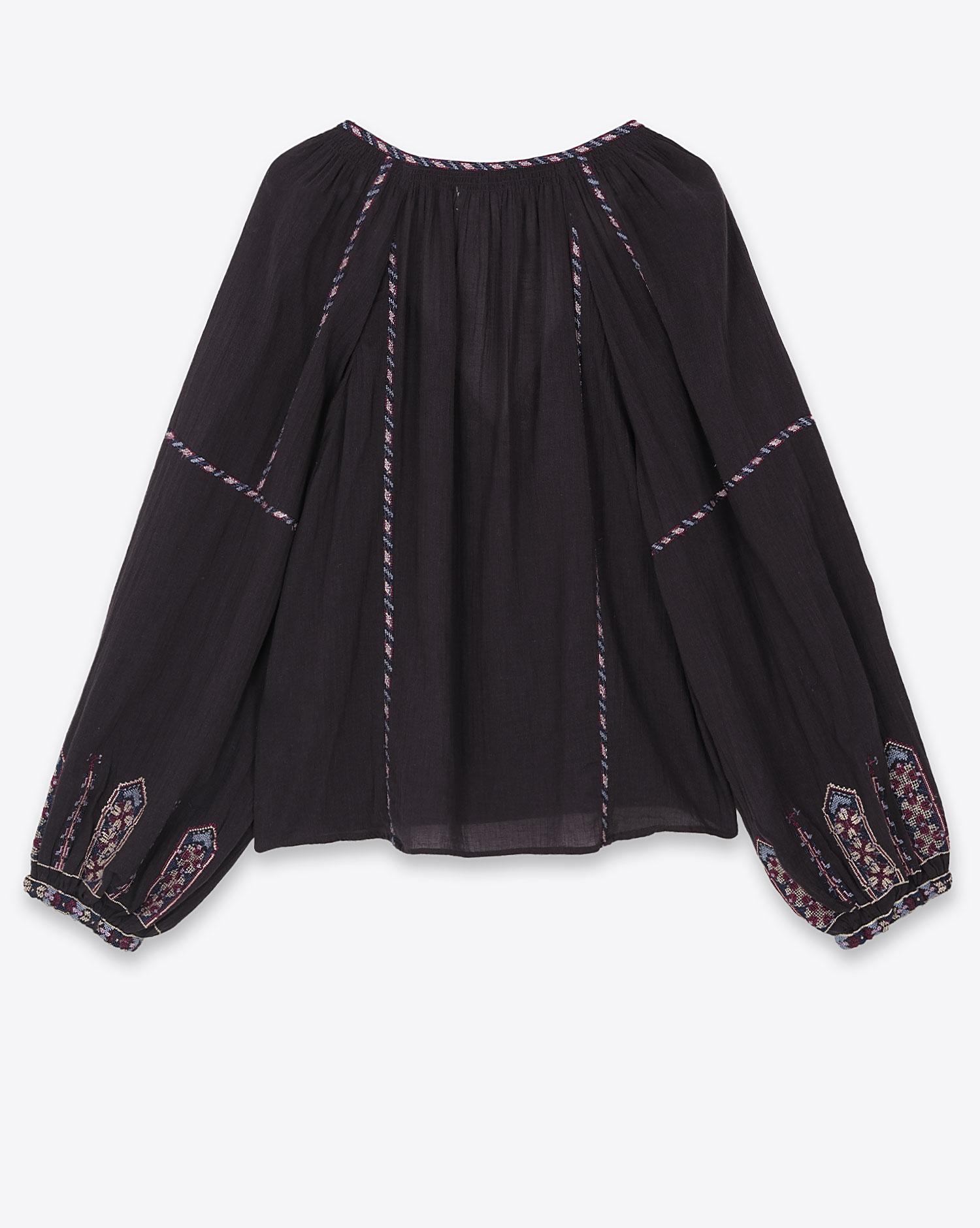 Top manches longues Fernanda Isabel Marant Etoile en coton bleu nuit. Vue dos. 