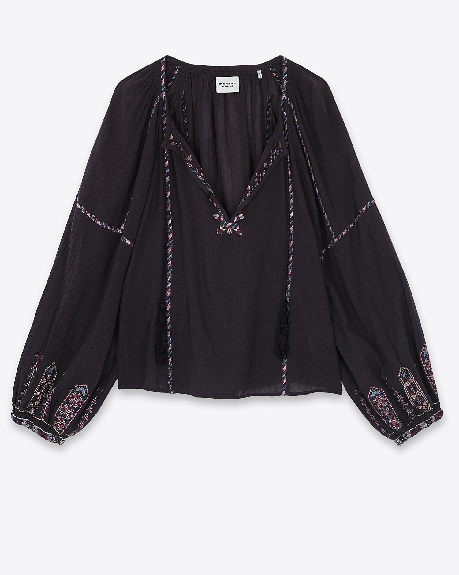 Produit Top manches longues Fernanda Isabel Marant Etoile en coton bleu nuit. Vue face. 