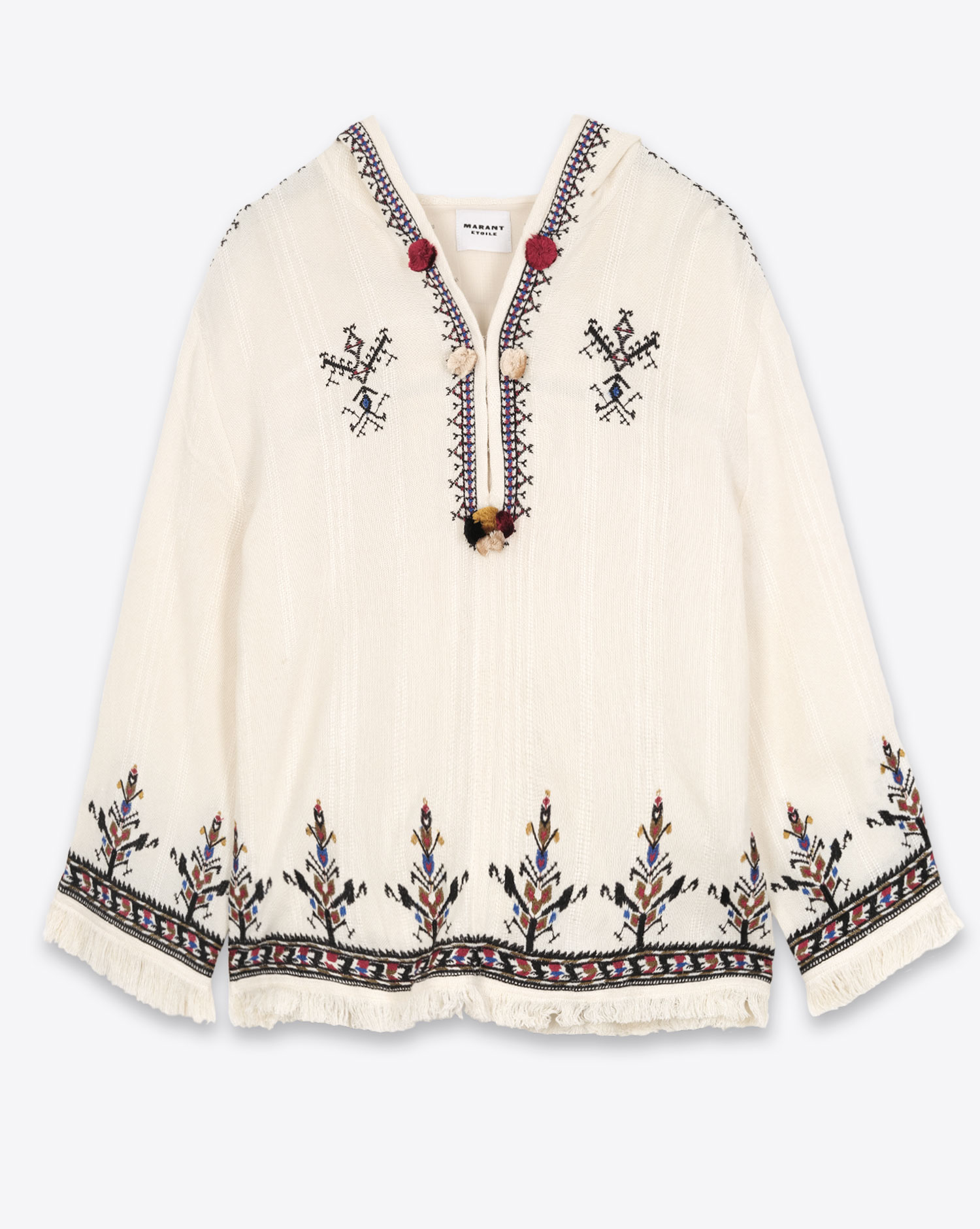 Produit Top manches longues Kameya Isabel Marant Etoile écru avec broderies. Vue face. 