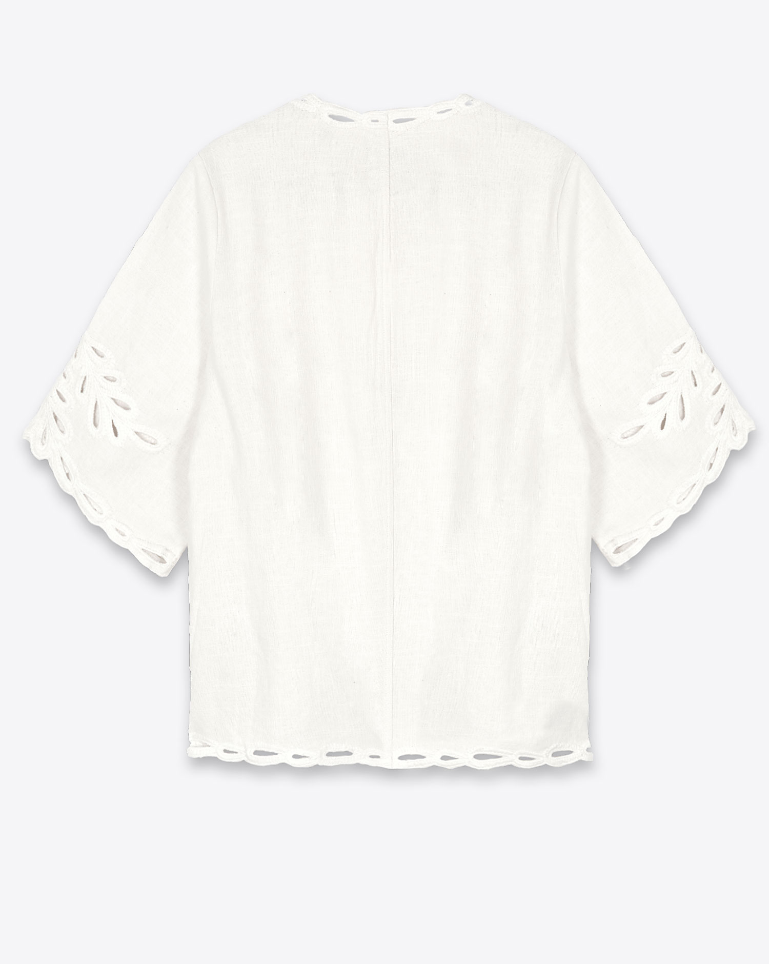 Top manches courtes col V en coton brodé Shana Marant Etoile. Dos.