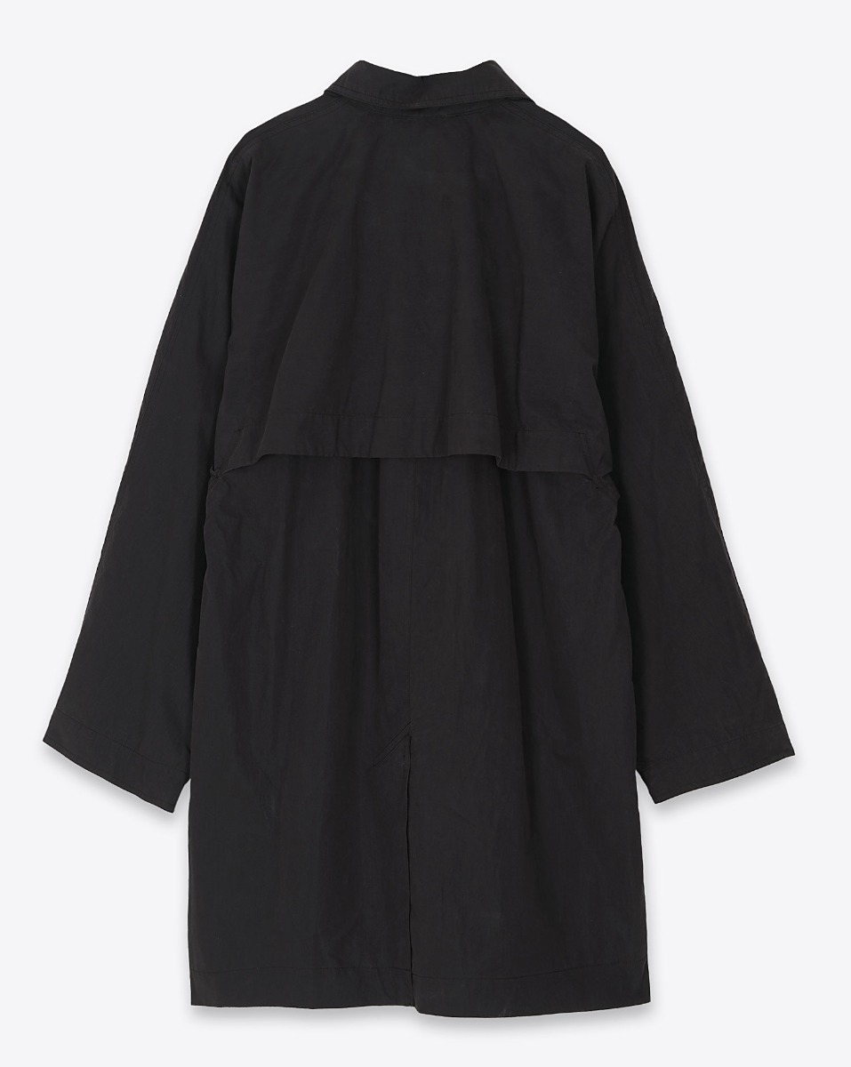 Trench Carlota Marant Etoile en coton et polyamide noir. Vue de dos.