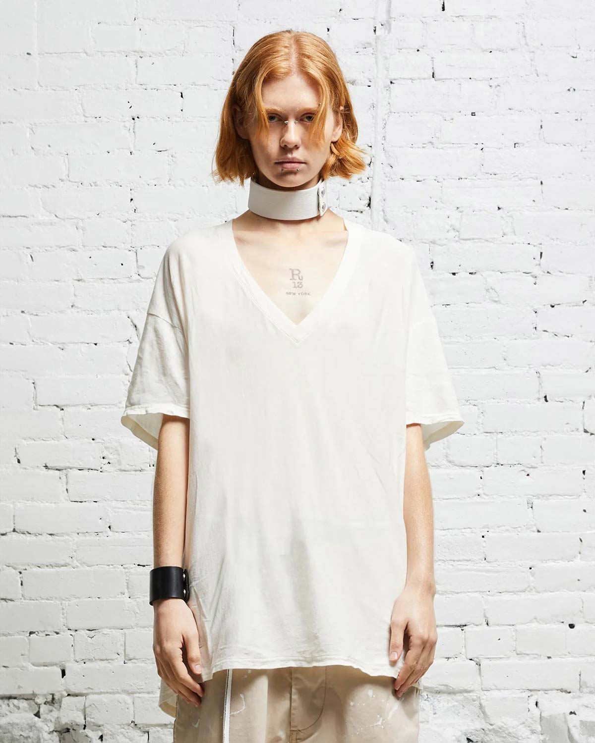 Oversized v sales neck t shirt